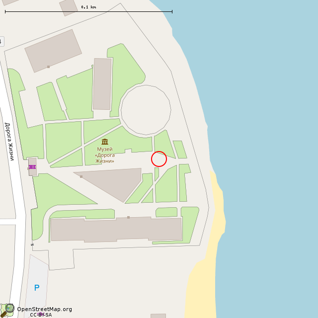 Карта где находится Памятник канонерской лодке Бурея (Ладожское Озеро) в крупном масштабе