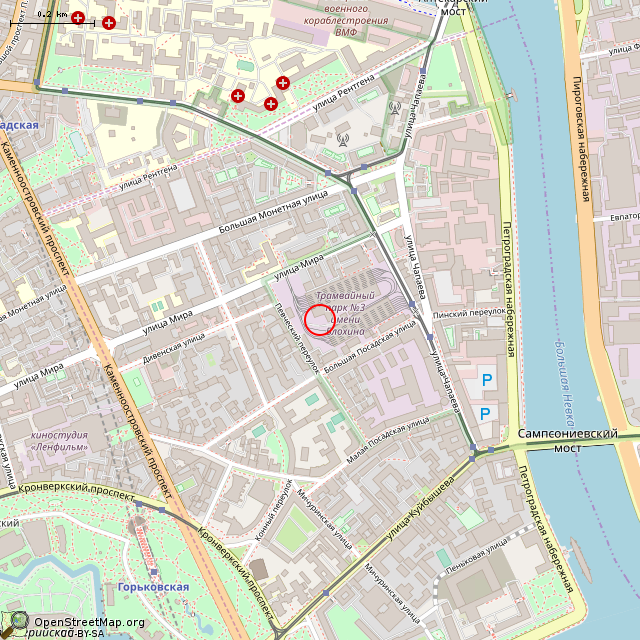 Карта где находится Волга ГАЗ 3110 (Санкт-Петербург) в среднем масштабе