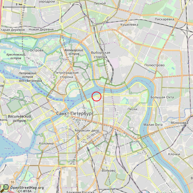 Карта где находится Пирамида «Речников» (Санкт-Петербург) в мелком масштабе