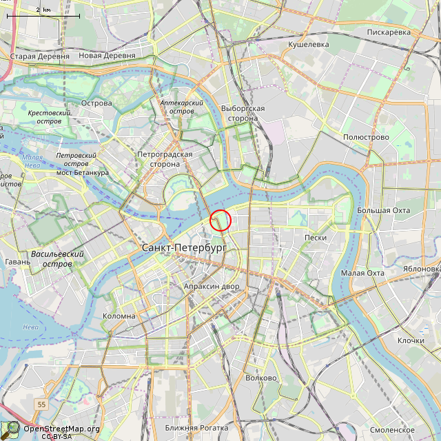 Карта где находится Эвтерпа (Санкт-Петербург) в мелком масштабе