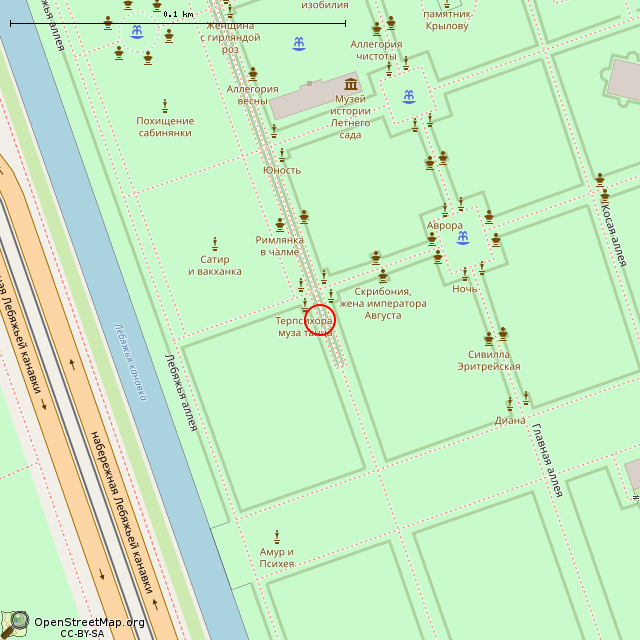 Карта где находится Терпсихора (Санкт-Петербург) в крупном масштабе