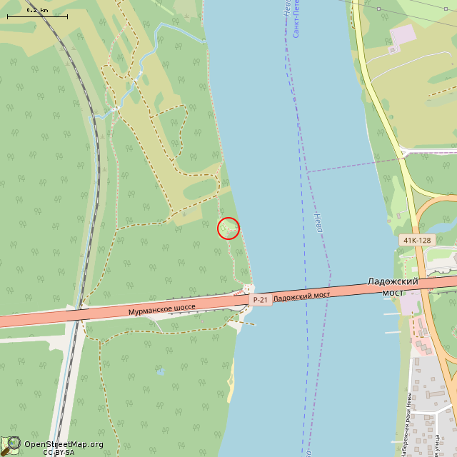 Карта где находится Памятный знак «Винтовка» и братская могила советских воинов в среднем масштабе