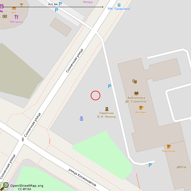 Карта где находится Памятник В.И. Ленину (Сосновый Бор) в крупном масштабе