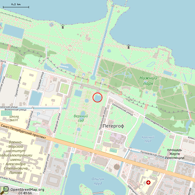 Карта где находится Статуя «Аполлон» (Санкт-Петербург) в среднем масштабе