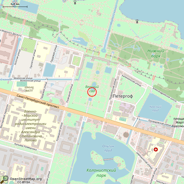 Карта где находится Статуя Аполлона Бельведерского (Санкт-Петербург) в среднем масштабе