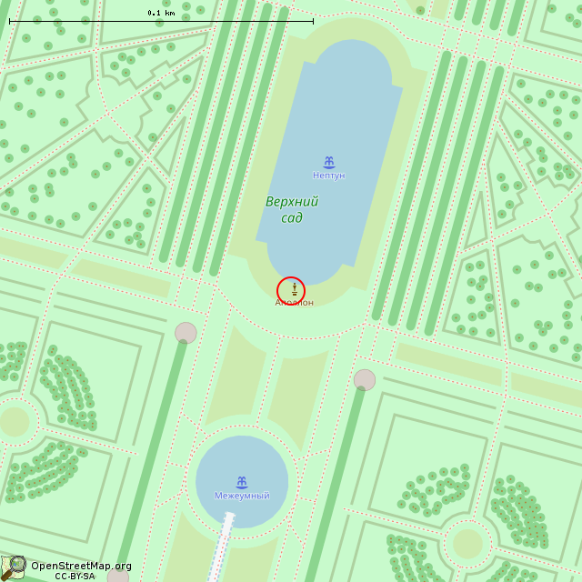 Карта где находится Статуя Аполлона Бельведерского (Санкт-Петербург) в крупном масштабе