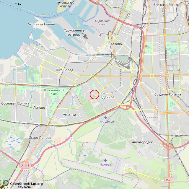 Карта где находится Памятник погибшим байкерам (Санкт-Петербург) в мелком масштабе