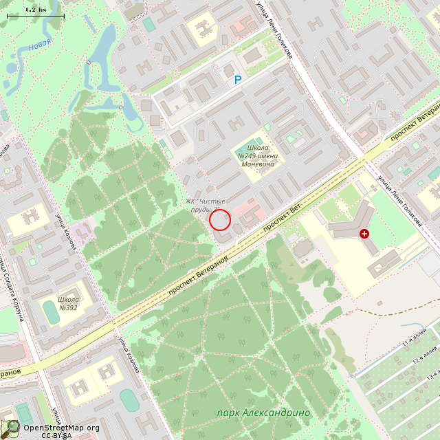 Карта где находится Статуя Артемиды (Санкт-Петербург) в среднем масштабе