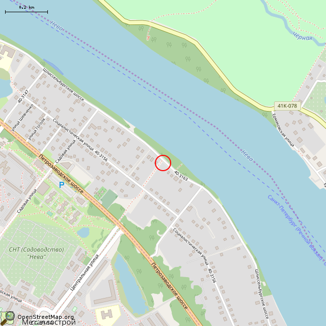 Карта где находится Памятник юным усть-ижорцам (Санкт-Петербург) в среднем масштабе