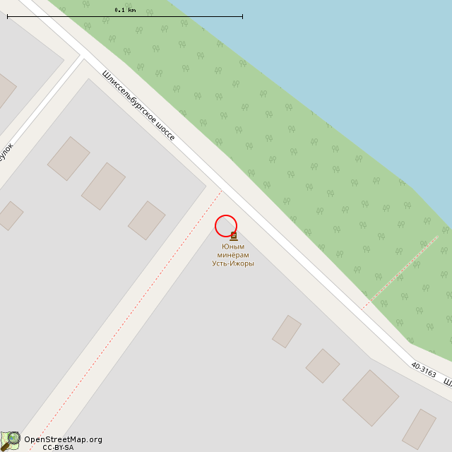 Карта где находится Памятник юным усть-ижорцам (Санкт-Петербург) в крупном масштабе