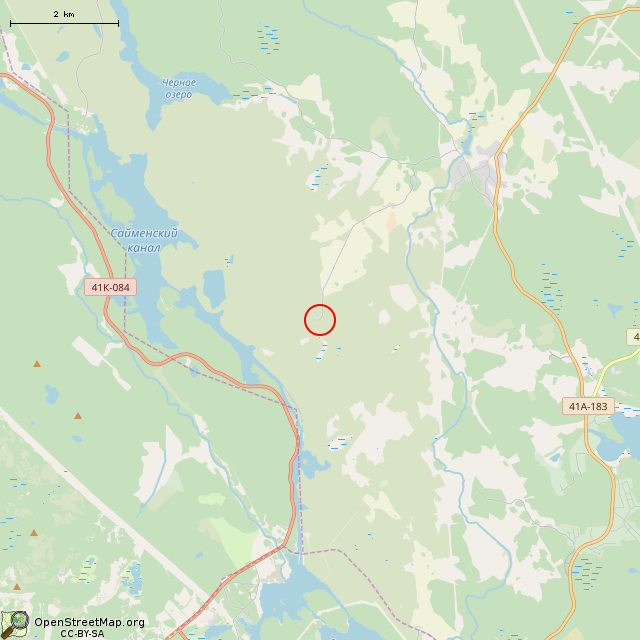 Карта где находится Бывшая пограничная застава в мелком масштабе