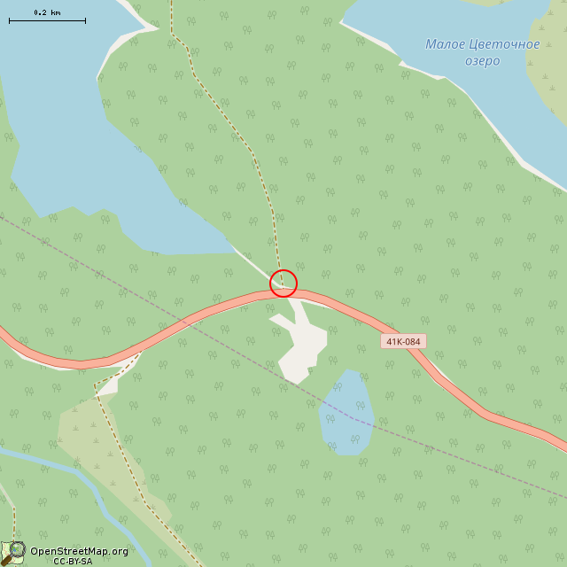 Карта где находится Начало закрытого участка дороги в среднем масштабе