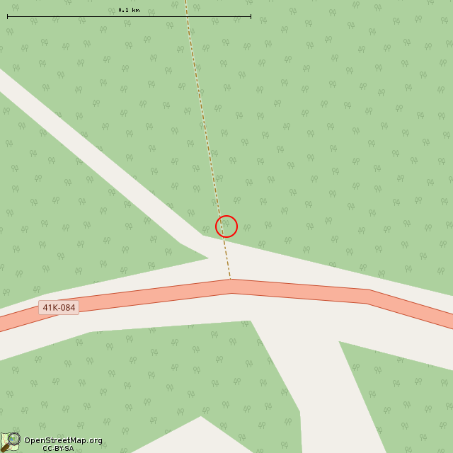 Карта где находится Начало закрытого участка дороги в крупном масштабе