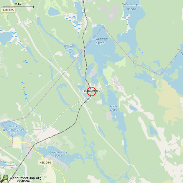 Карта где находится Туалет (Гвардейское) в мелком масштабе