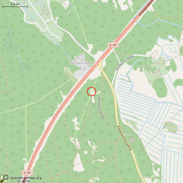 Карта где находится Фундаменты (Выборг) в среднем масштабе