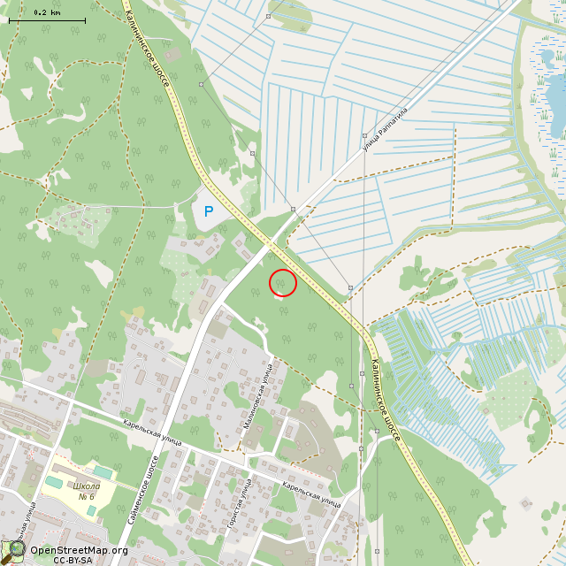 Карта где находится ОП на высотке (Выборг) в среднем масштабе