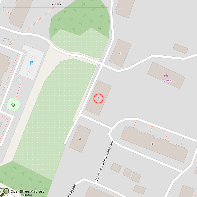 Карта где находится Privokzalny pereulok, 4 (Vyborg) в крупном масштабе