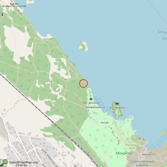 Карта где находится Скульптура «Вяйнямёйнен» (Выборг) в среднем масштабе