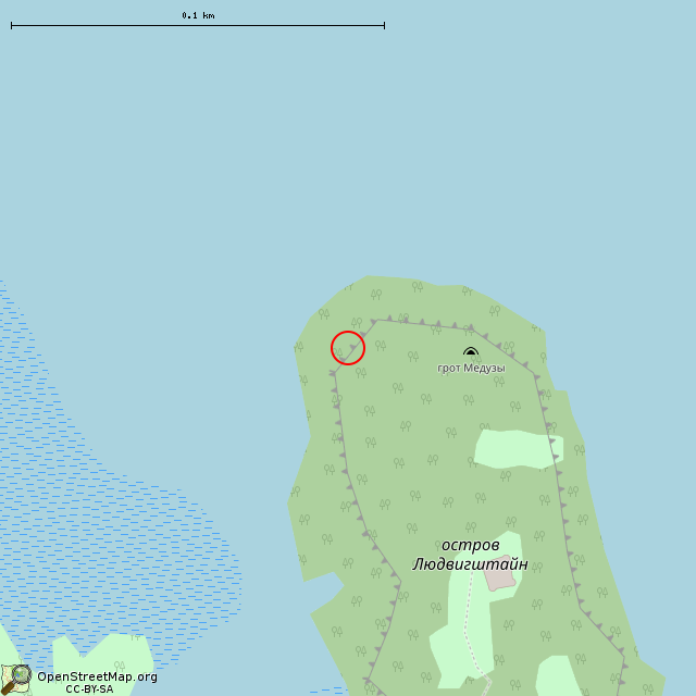 Карта где находится Гранитный крест и две могилки (Выборг) в крупном масштабе
