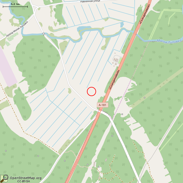 Карта где находится Остатки недостроенной АЗС (Выборг) в среднем масштабе