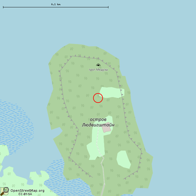 Карта где находится Крест (Выборг)      | могила в крупном масштабе