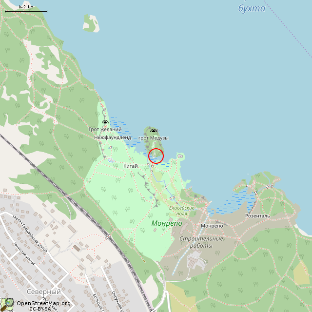 Карта где находится Калитка (Выборг)      | достопримечательность в среднем масштабе