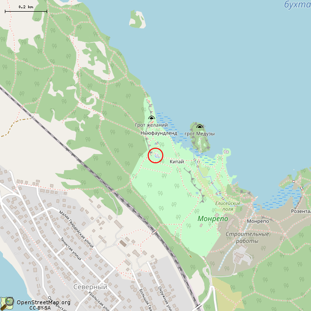 Карта где находится Источник «Нарцисс» (Выборг) в среднем масштабе