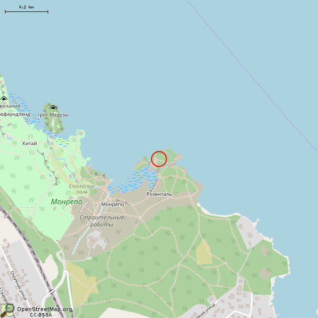 Карта где находится Колонна императорам Павлу I и Александру I (Выборг) в среднем масштабе