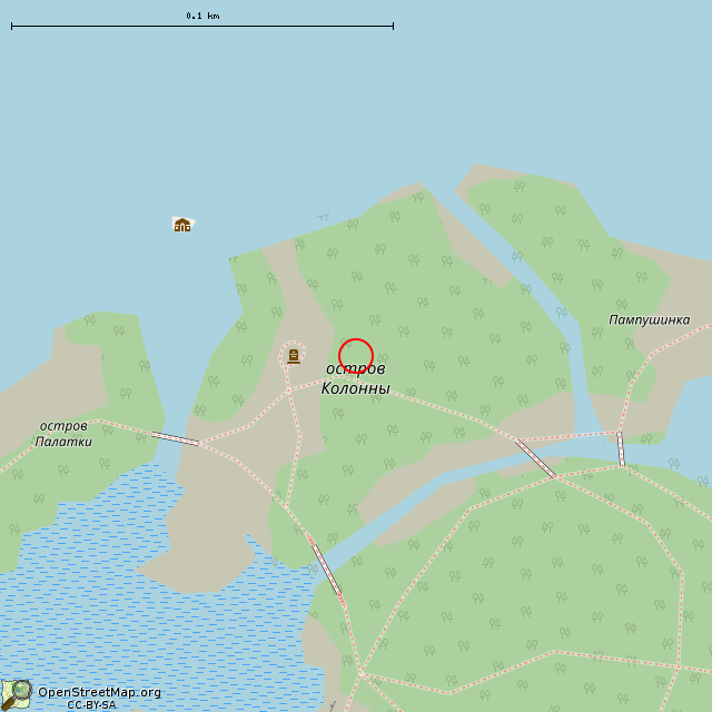 Карта где находится Колонна императорам Павлу I и Александру I (Выборг) в крупном масштабе