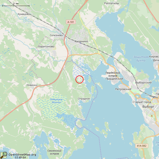 Карта где находится Заброшенный коровник в мелком масштабе