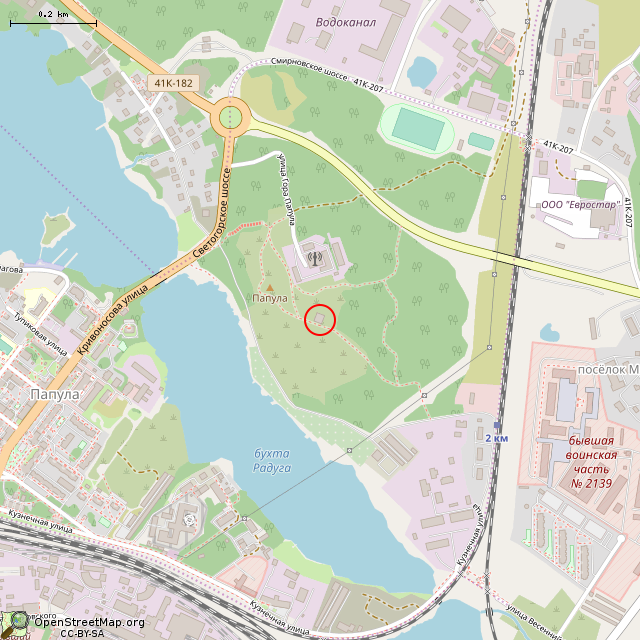 Карта где находится Недействующая водонапорная башня (Выборг) в среднем масштабе