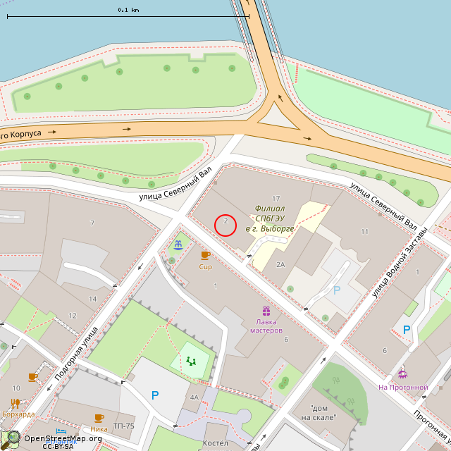 Карта где находится Дом Хенрика Вильгельма Ладо (Выборг) в крупном масштабе