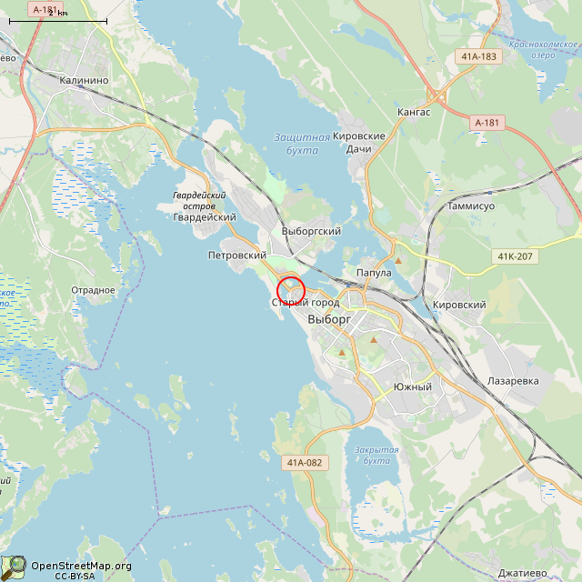 Карта где находится Скульптура «Промышленность» (Выборг) в мелком масштабе