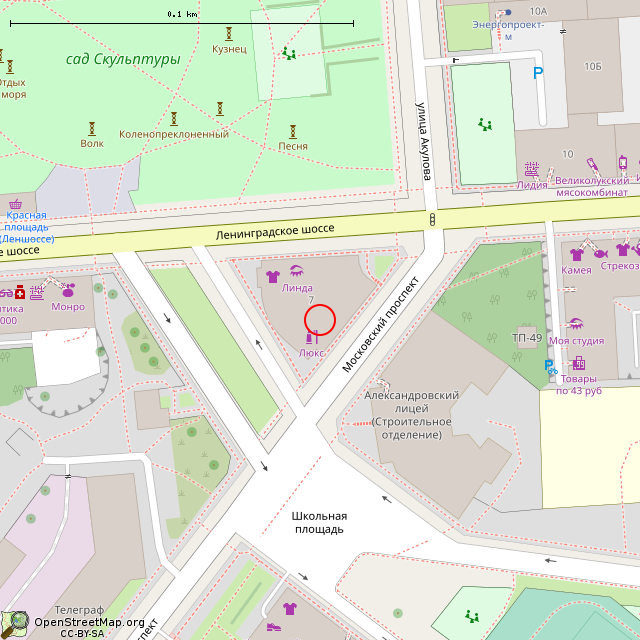 Карта где находится Дом страхового общества «Карьяла» (Выборг) в крупном масштабе