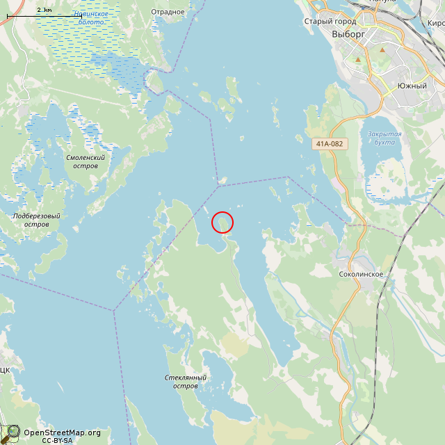 Карта где находится Вилла Е. В. Селлгрена в мелком масштабе