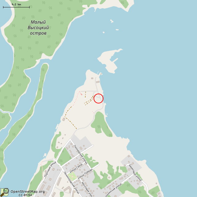 Карта где находится Запасной пороховой погреб (Высоцк) в среднем масштабе