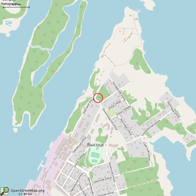 Карта где находится Памятник десанту на острова Выборгского залива (Высоцк) в среднем масштабе