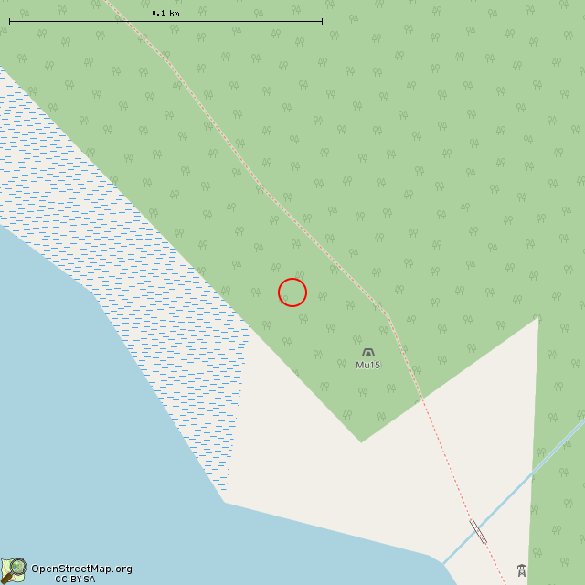 Карта где находится ДОТ Mu15 линии Маннергейма     | Вторая мировая война, развалины, руины, исторически значимое место, долговременная огневая точка (дот) в крупном масштабе