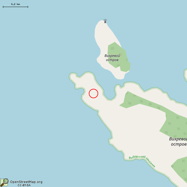 Карта где находится Заброшенная лоцманская станция в среднем масштабе