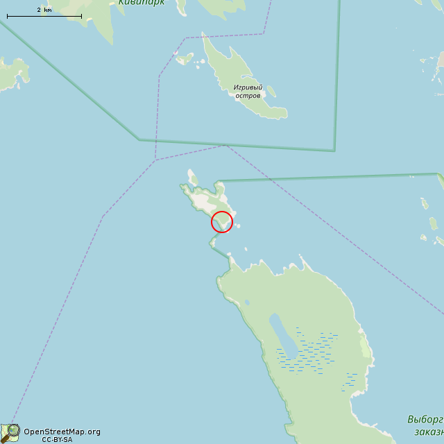 Карта где находится 3-х амбразурный финский пулеметный ДОТ в мелком масштабе