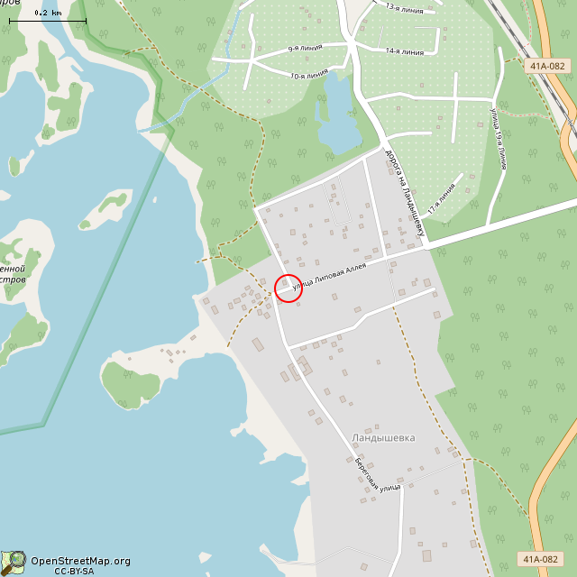 Карта где находится Бывшие ворота в усадьбу. (Ландышевка) в среднем масштабе