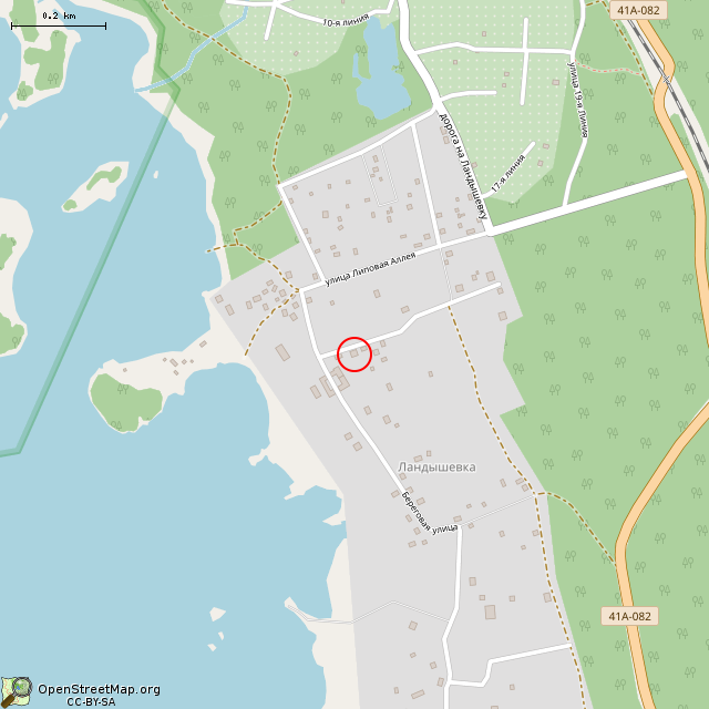 Карта где находится Сохранившееся здание. (Ландышевка) в среднем масштабе