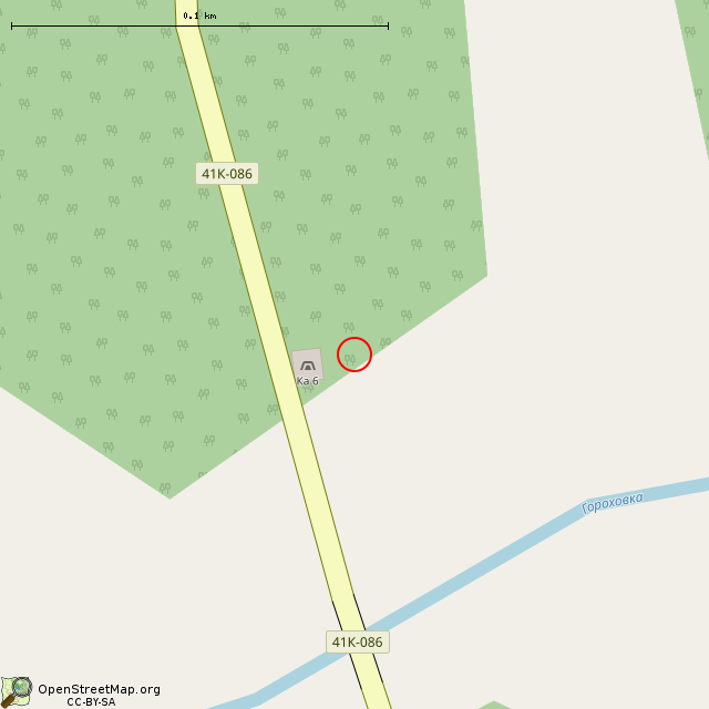 Карта где находится ДОТ Ка 6 в крупном масштабе