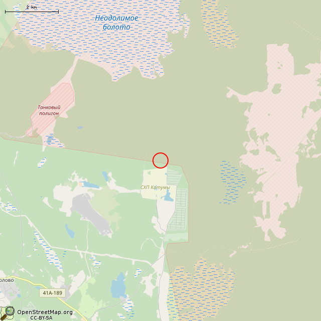Карта где находится ДОТ № 16 КаУР в мелком масштабе