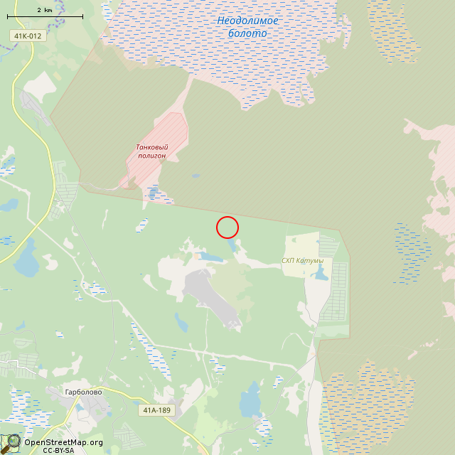 Карта где находится ДОТ № 19 КаУР     | Вторая мировая война, долговременная огневая точка (дот) в мелком масштабе
