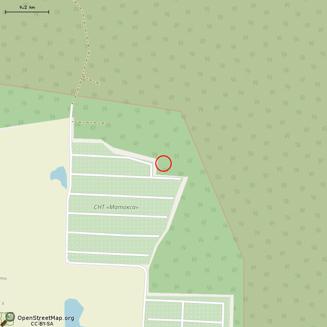 Карта где находится ДОТ № 1008 КаУР в среднем масштабе