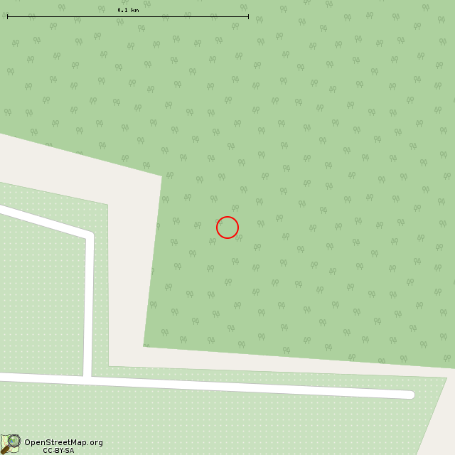 Карта где находится ДОТ № 1008 КаУР в крупном масштабе