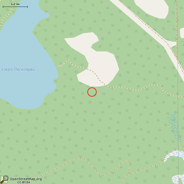 Карта где находится ДОТ № 822 КаУР в среднем масштабе