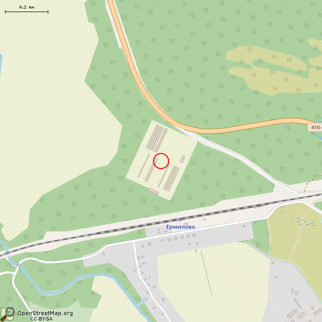 Карта где находится Заброшенная звероферма (Ермилово) в среднем масштабе