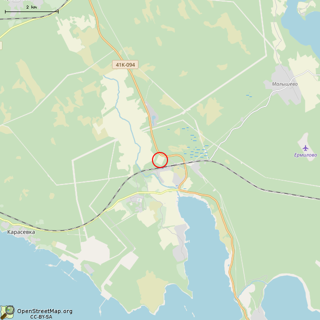 Карта где находится Заброшенная звероферма (Ермилово) в мелком масштабе